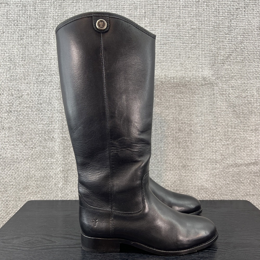 Frye‎ Melissa Button 2 Women's 7 B Knee High Riding Boots Black